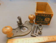 Stanley No. 71 1/2 Router Plane w/ 3 Cutters & Depth Stop Collar in Orig. Box