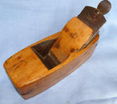 Coffin Shaped Wooden Smooth Plane w/ Unusual 1850s Dated Cutter Adjustment