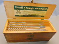 Stanley / Russell Jennings No. 32-1/2 Quarters No. 100 Auger Drill Bit Set in 3 Tier Box