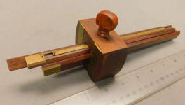 Sholl Patent 4-Stem Brass Tip Mortise Gauge / Gage Tool