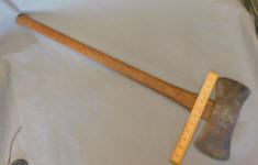 "Colonial" Schwabacher Hardware Double Bit Axe - Embossed Bell & "Rings for Quality"