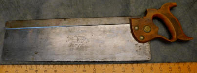 Geo. H. Bishop & Co. 16" No.8 Spring Steel 12 Pt. Back / Dovetail Saw