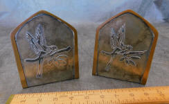 Heintz Art Metal Shop "Parrot on Branch" No. 7200 Bookends