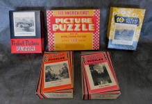 Lot of 5 c. 1930s Antique Jigsaw Puzzles 