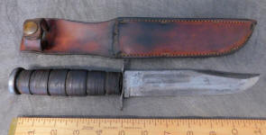 Ka-Bar USMC WWII Era Fighting Knife w/ Sheath