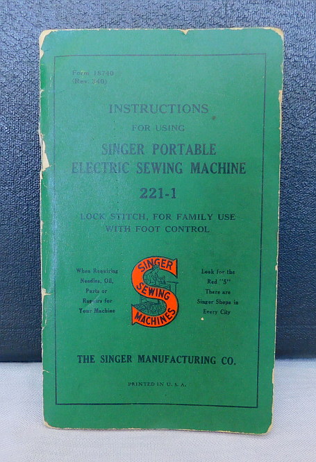 1939 Singer Featherweight 221 TOP DECAL Sewing Ma