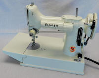 1964 White Singer Featherweight 221K Sewing Machine (EV991239)