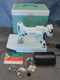 White Singer 221K Featherweight Sewing Machine