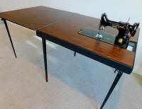 Original Singer Featherweight 221 Sewing Machine Card Table with Hard-to-Find Extension